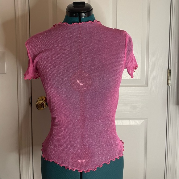 Mesh sparkly pink top - Picture 2 of 2